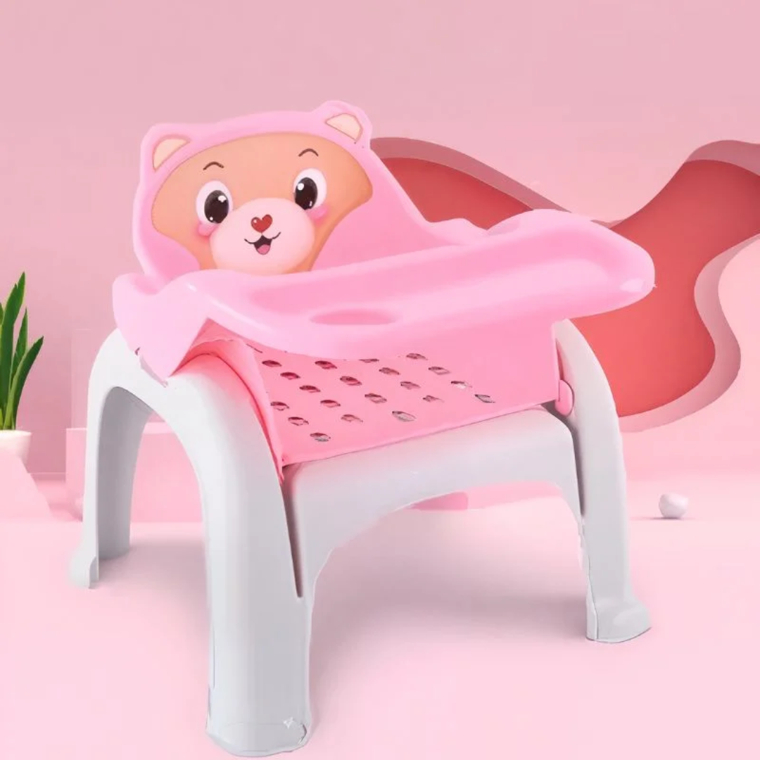 3-in-1 Folding Baby Feeding Chair with Removable Tray & Safety Straps